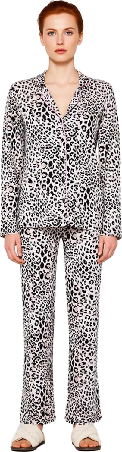 Kadın Viskon Süprem Leopar Desenli Pijama Takımı Fonksiyonel Dayanıklı Kaliteli Konforlu Şık