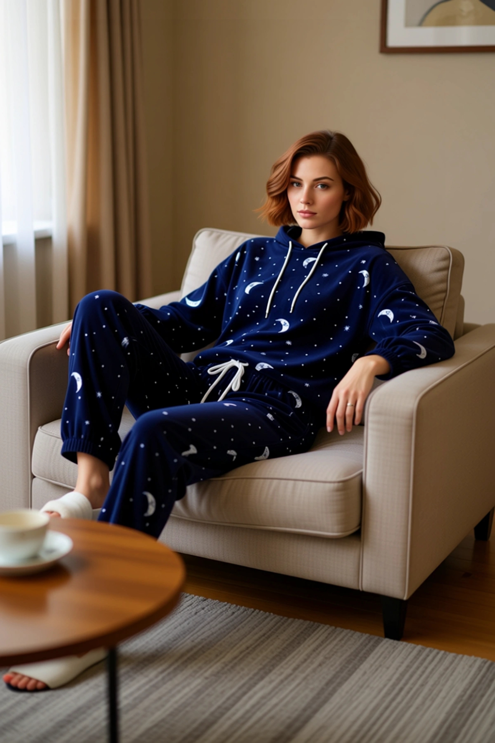 Kadin Koyu Galaksi Desenli Polar Pijama Seti Fonksiyonel Dayanıklı Kaliteli Konforlu Rahat