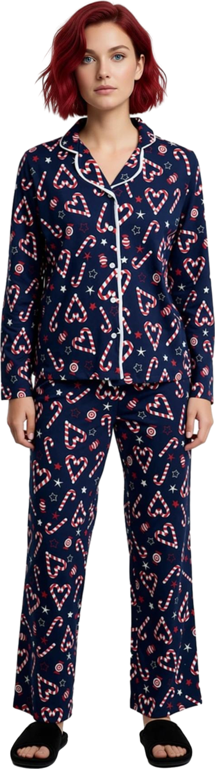 Kadın Desenli Pamuklu Pijama Takımı Homewear Koleksiyonu Fonksiyonel Dayanıklı Kaliteli Şık
