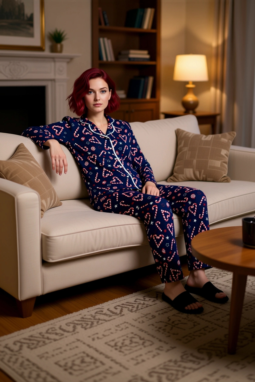 Kadın Desenli Pamuklu Pijama Takımı Homewear Koleksiyonu Fonksiyonel Dayanıklı Kaliteli Şık