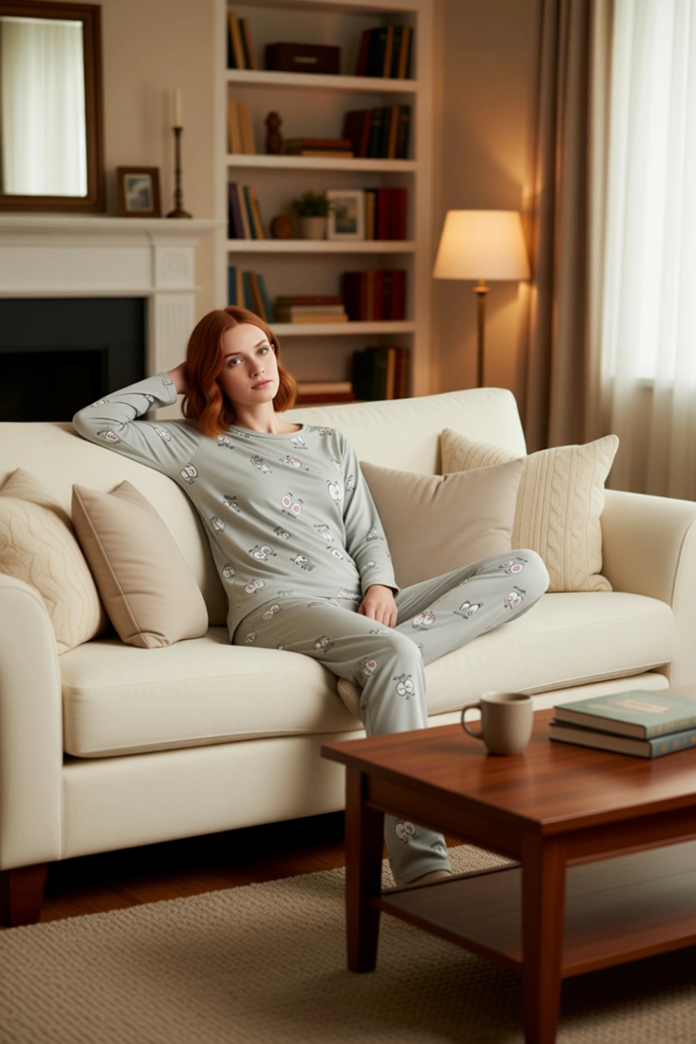 Şirin Göz Figürlü Kadın Pijama Seti Fonksiyonel Dayanıklı Kaliteli Konforlu Estetik Modern