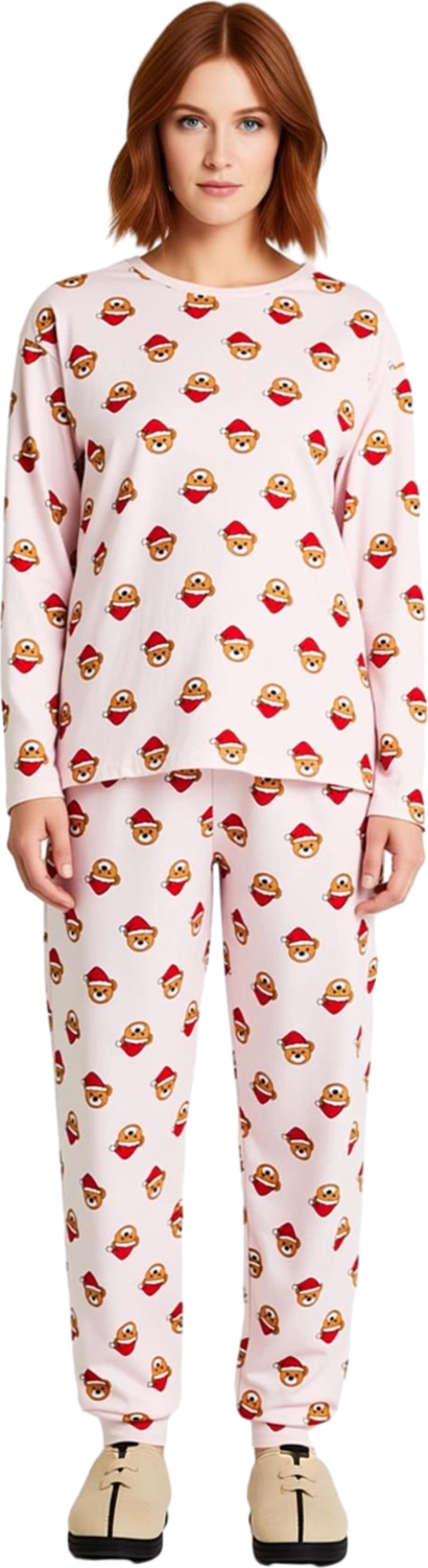 Kadin Ayiciikli Yılbaşı Temali Pijama Takımı Fonksiyonel Dayanıklı Kaliteli Konforlu Rahat