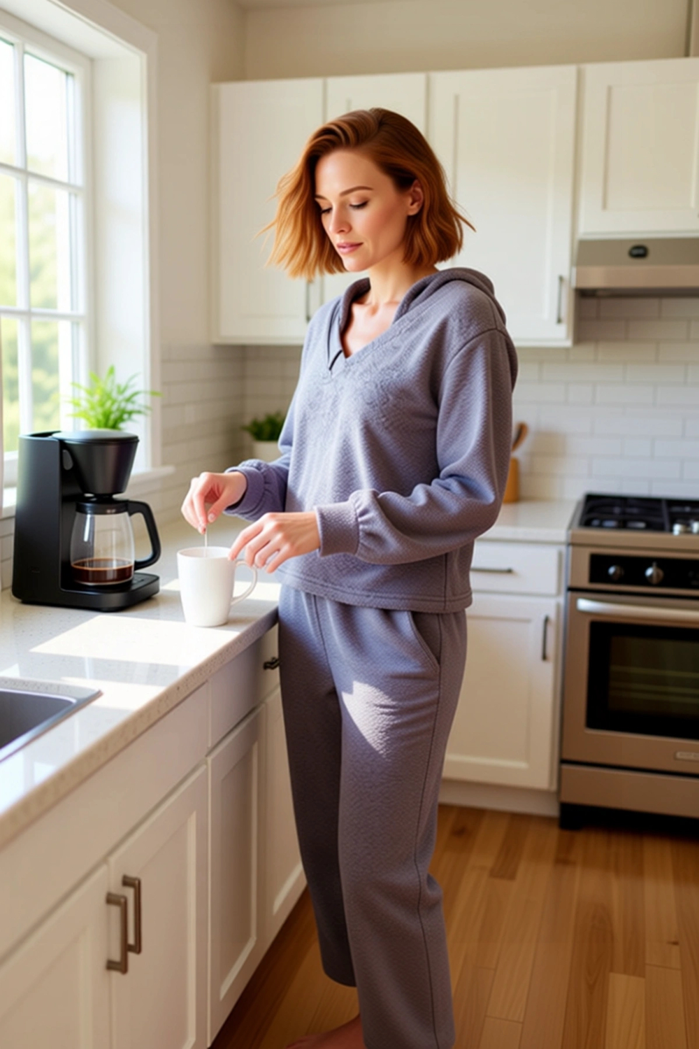 Kadın Füme Wellsoft Pijama Takımı Kulaklı Kapüşonlu Fonksiyonel Dayanıklı Kaliteli Estetik