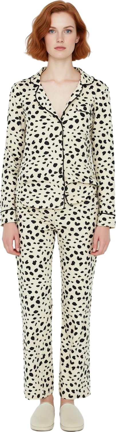 Kadın Animal Desenli Pamuklu Pijama Takımı Fonksiyonel Dayanıklı Kaliteli Konforlu Estetik