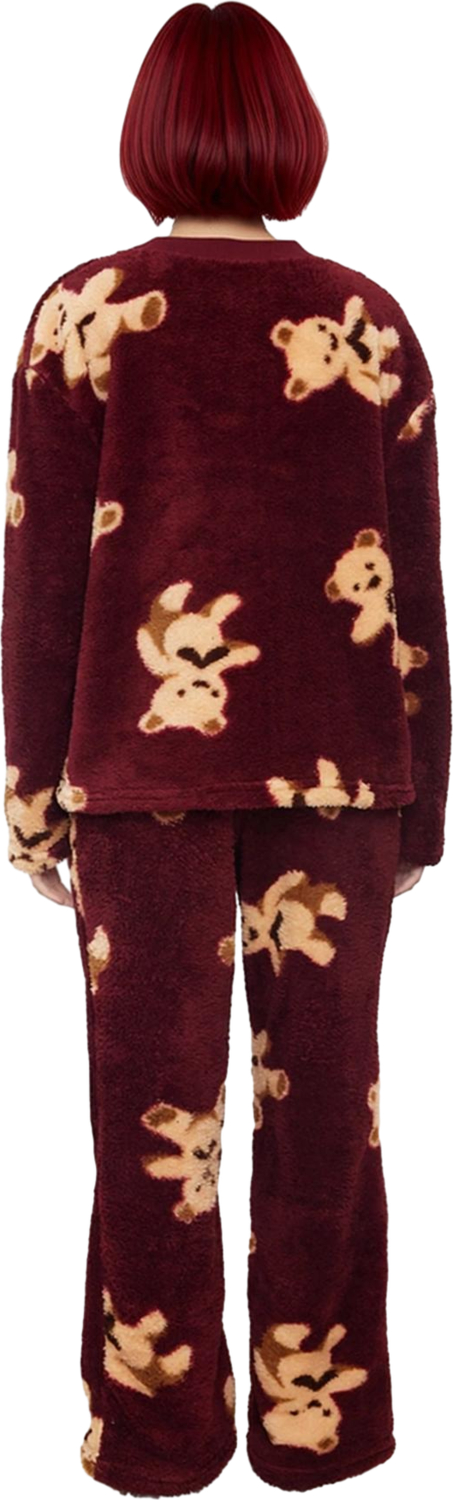Kadın Ayıcık Desenli Wellsoft Pijama Takımı Fonksiyonel Dayanıklı Kaliteli Konforlu Modern