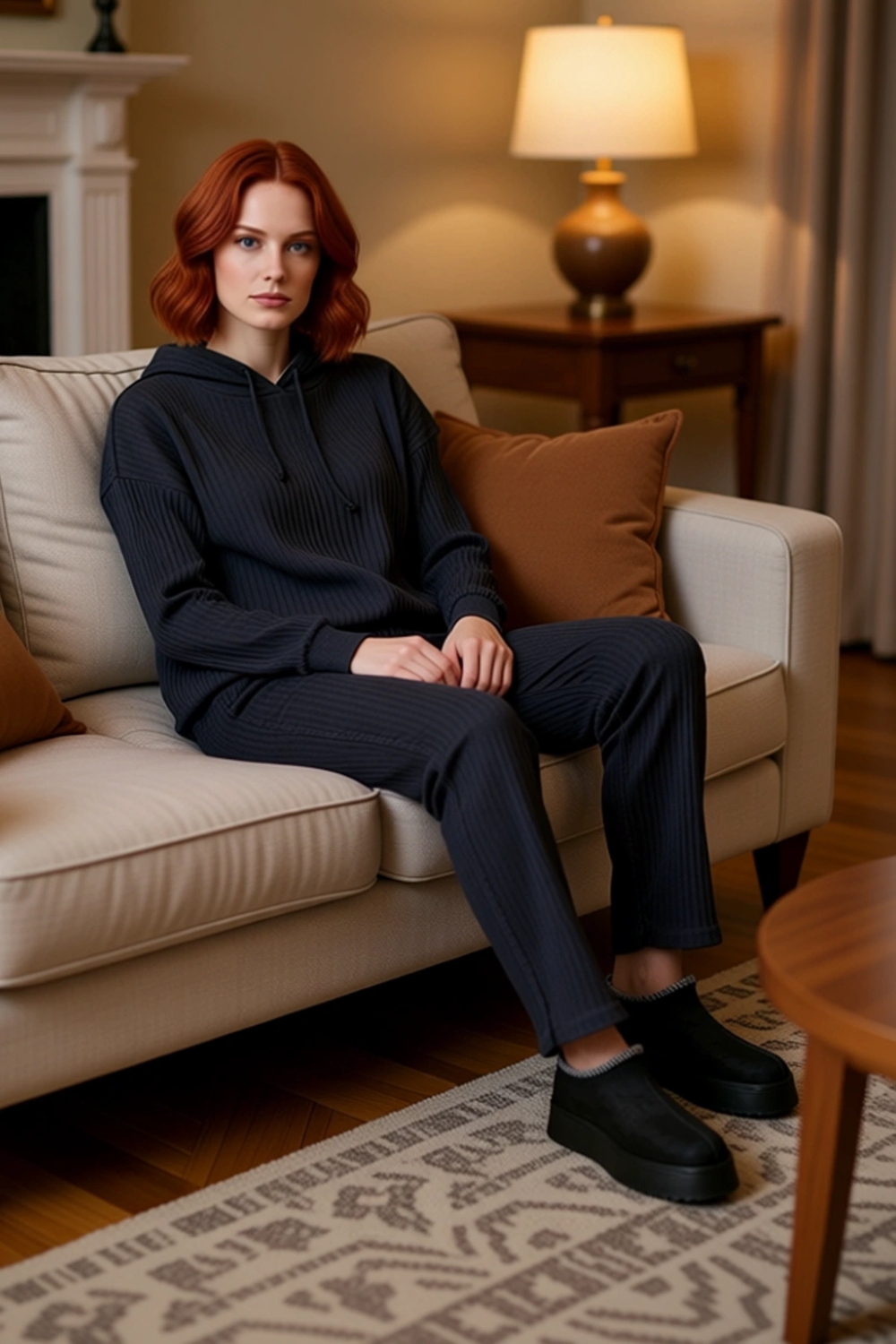 Kadın Relaxed Fit Kapüşonlu Pijama Takımı Fonksiyonel Dayanıklı Kaliteli Konforlu Estetik Şık