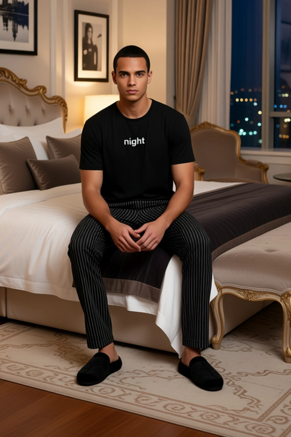 Erkek Baskılı Pijama Takımı Regular Fit Uzun Paça Fonksiyonel Dayanıklı Kaliteli Konforlu Şık