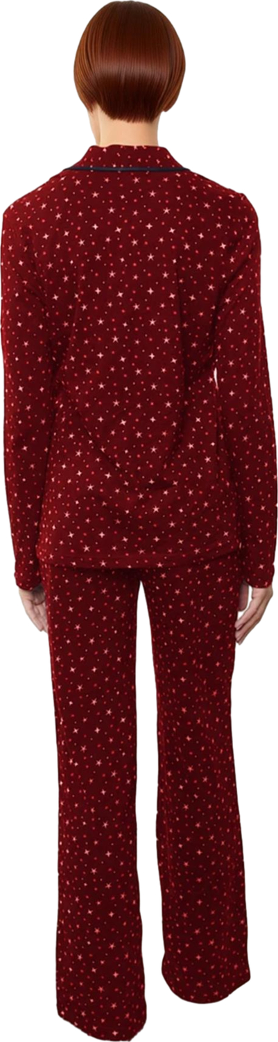 Kadın Galaksi Desenli Gömlek ve Pantolon Pijama Takımı Fonksiyonel Dayanıklı Kaliteli Spor