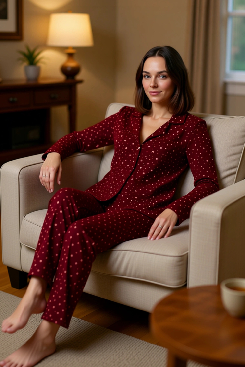 Kadın Galaksi Desenli Gömlek ve Pantolon Pijama Takımı Fonksiyonel Dayanıklı Kaliteli Spor