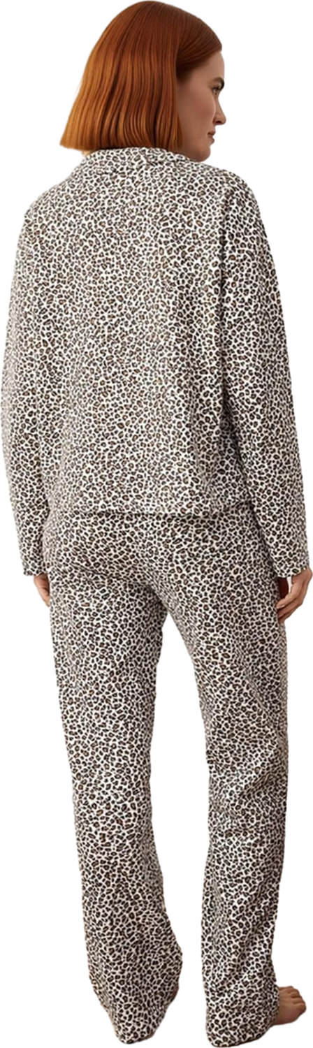 Kadın Animal Baskılı Gömlek Yaka Pijama Takımı Fonksiyonel Dayanıklı Kaliteli Konforlu Şık