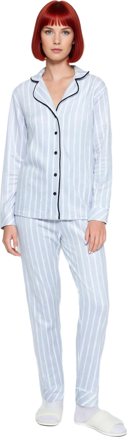 Kadın Çizgili Lounge Pijama Takımı Cep Detaylı Fonksiyonel Dayanıklı Kaliteli Konforlu Şık