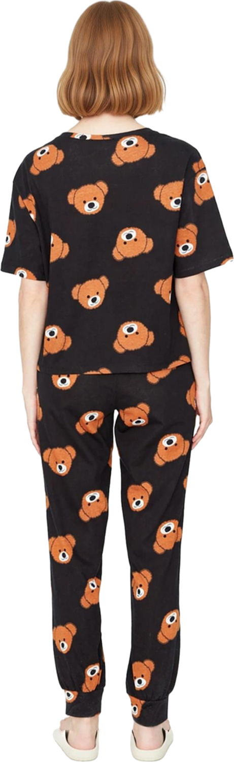 Kadın Ayıcık Desenli Lounge Pijama Takımı Fonksiyonel Dayanıklı Kaliteli Konforlu Estetik Şık