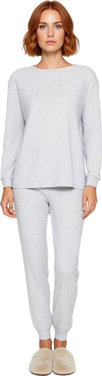 Kadın Örme Pijama Takımı Bisiklet Yaka Uzun Kollu Fonksiyonel Dayanıklı Kaliteli Konforlu Şık