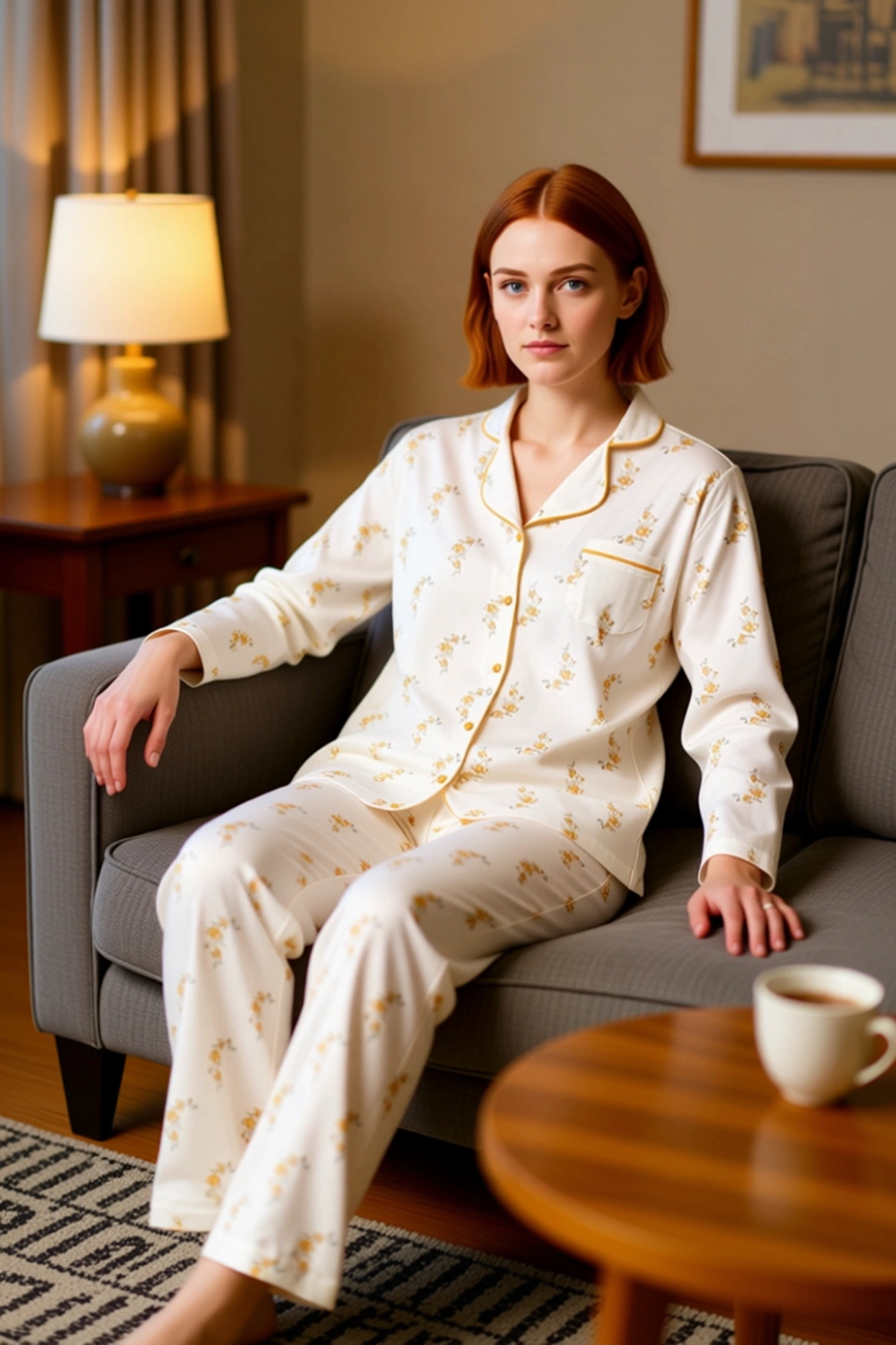 Kadın Çiçek Desenli Gömlek Yaka Waffle Pijama Seti Fonksiyonel Dayanıklı Kaliteli Konforlu