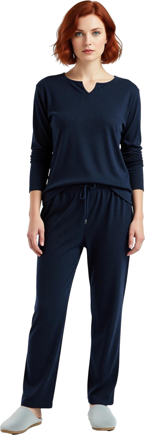 Kadın V Yaka Nakışlı Pijama Takımı Fonksiyonel Dayanıklı Kaliteli Konforlu Estetik Premium