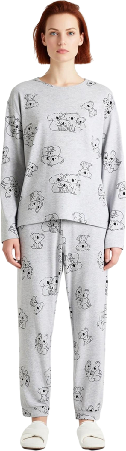 Erkek Sevimli Hayvan Baskılı Pijama Takımı Fonksiyonel Dayanıklı Kaliteli Konforlu Estetik