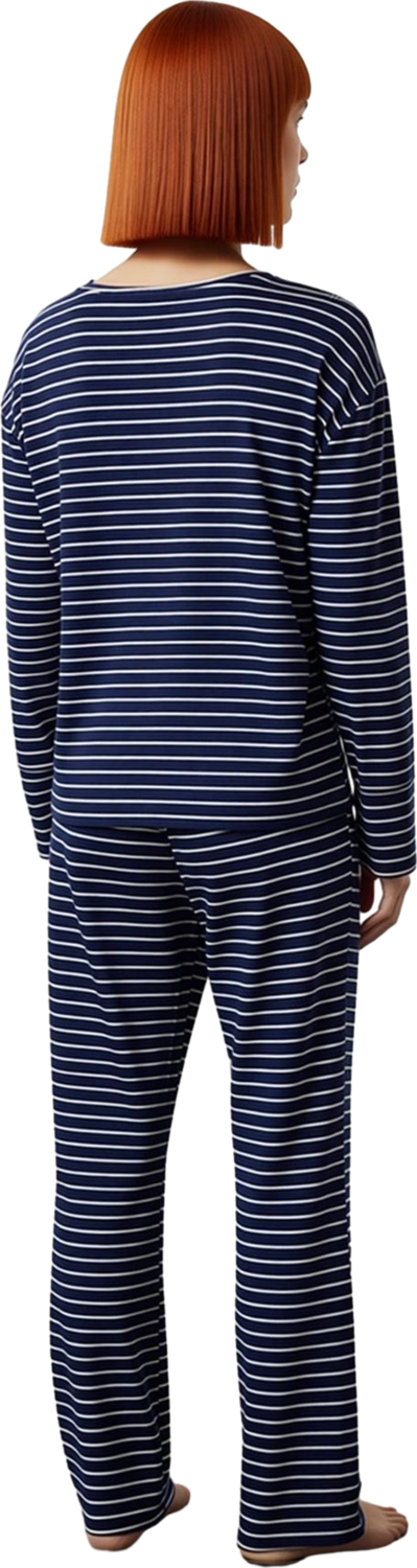 Viskon Gökkuşağı Baskılı Çizgili Pijama Takımı Kadın Fonksiyonel Dayanıklı Kaliteli Modern
