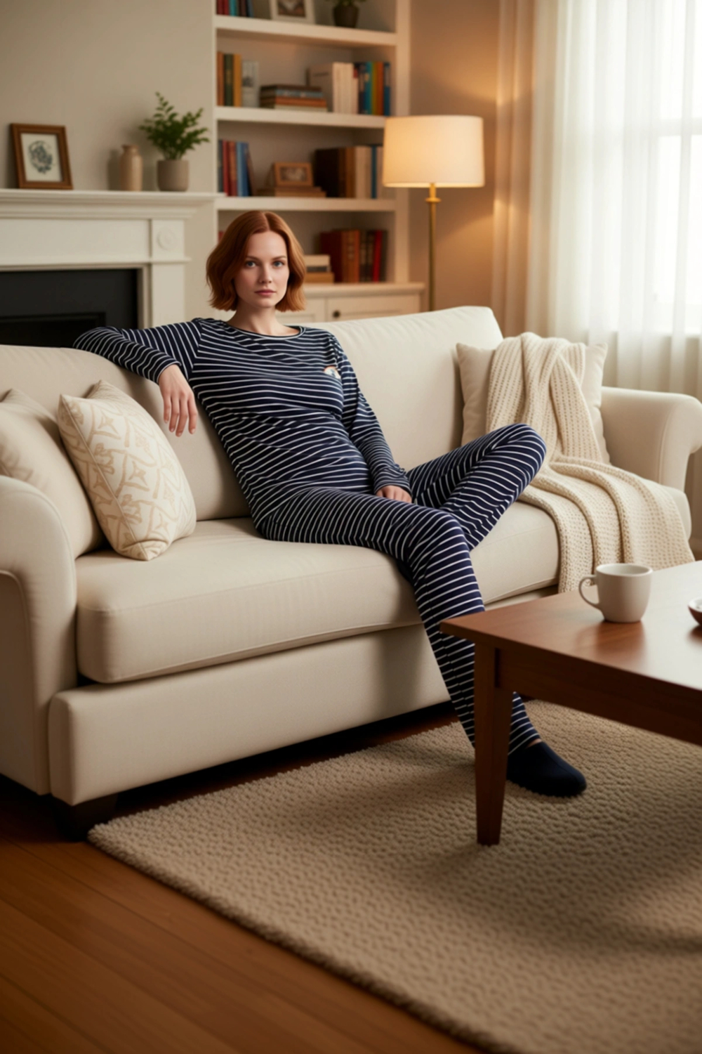 Viskon Gökkuşağı Baskılı Çizgili Pijama Takımı Kadın Fonksiyonel Dayanıklı Kaliteli Modern