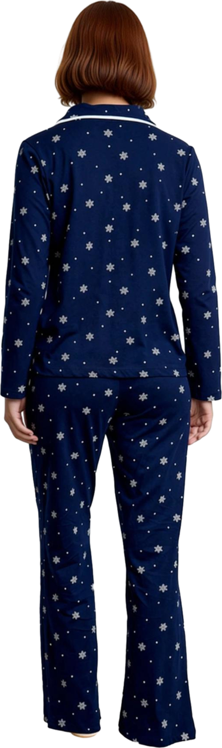 Kadın Kışlık Kar Tanesi Baskılı Pijama Takımı Fonksiyonel Dayanıklı Kaliteli Konforlu Spor