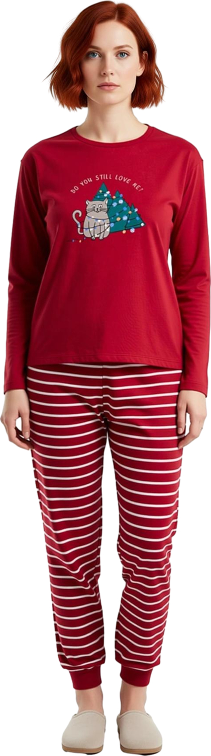 Kadın Kışlık Çizgili Pijama Takımı Ev Giyim Fonksiyonel Dayanıklı Kaliteli Konforlu Modern