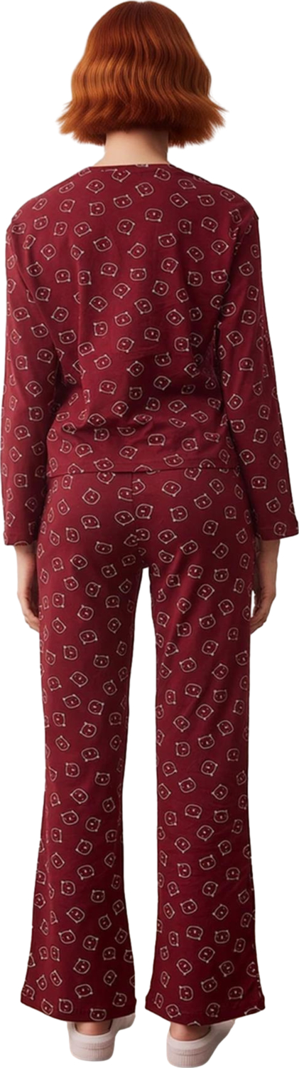 Kadın Ayıcıklı Pamuklu Pijama Takımı Fonksiyonel Dayanıklı Kaliteli Konforlu Estetik Rahat