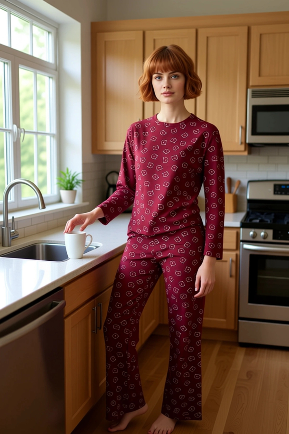 Kadın Ayıcıklı Pamuklu Pijama Takımı Fonksiyonel Dayanıklı Kaliteli Konforlu Estetik Rahat