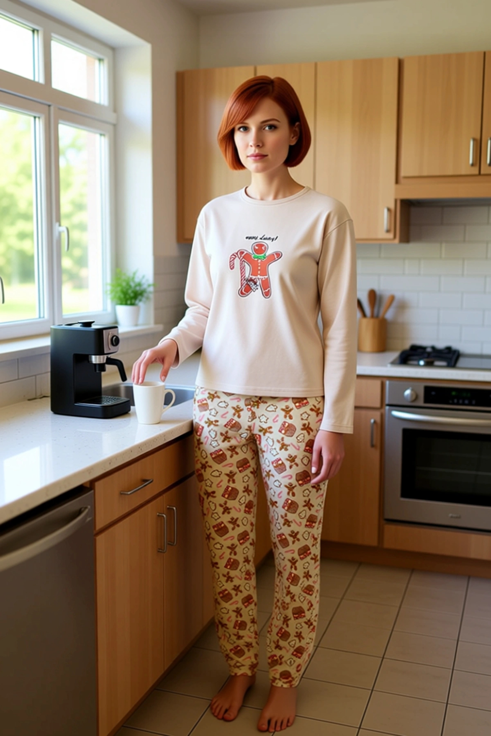 Kadın Yılbaşı Baskılı Uzun Kollu Pijama Takımı Fonksiyonel Dayanıklı Kaliteli Konforlu Şık