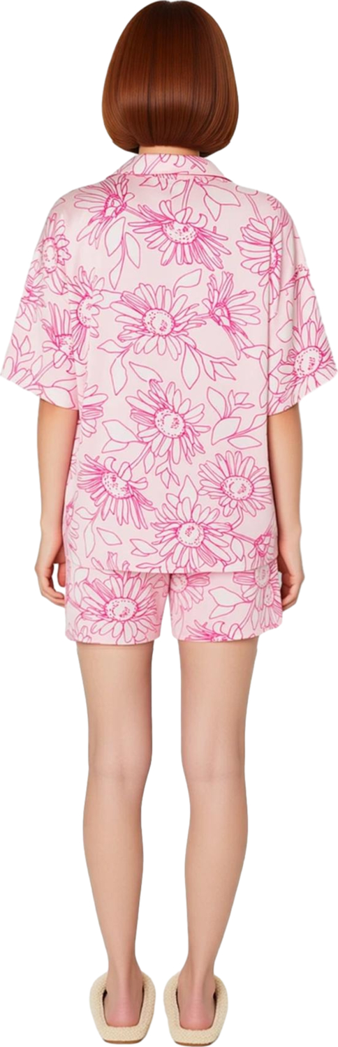 Kadın Çiçek Baskılı Viskon Pijama Takımı Fonksiyonel Dayanıklı Kaliteli Konforlu Estetik Şık