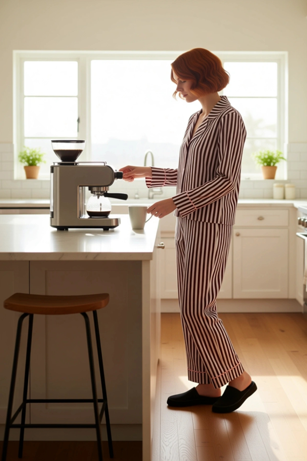 Kadın Çizgili Pijama Takımı Fonksiyonel Dayanıklı Kaliteli Konforlu Estetik Premium Modern