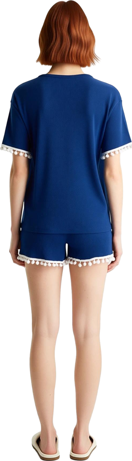 Kadın Ponponlu Örme Pijama Takımı Fonksiyonel Dayanıklı Kaliteli Konforlu Estetik Premium Şık