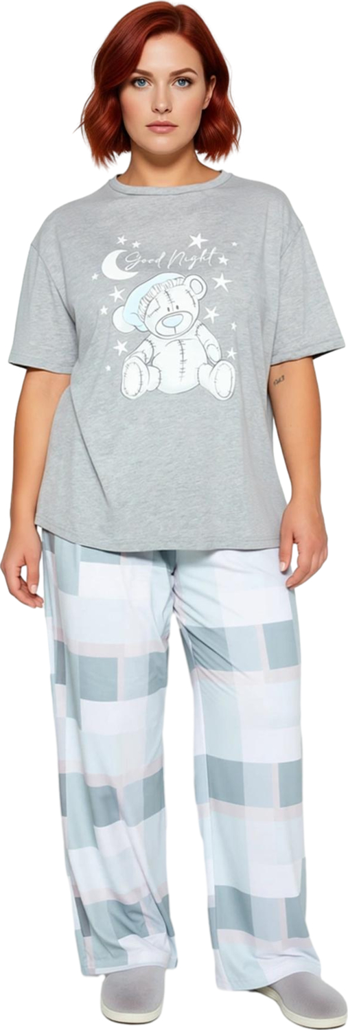 Kadın Kareli Pijama Takımı Bisiklet Yaka Baskılı Üst Fonksiyonel Dayanıklı Kaliteli Modern