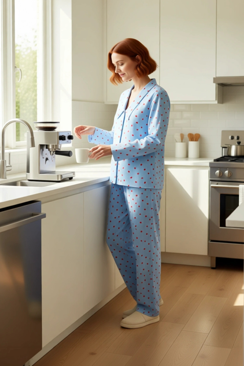 Kadın Çizgili Kalp Baskılı Pijama Takımı Fonksiyonel Dayanıklı Kaliteli Konforlu Estetik Şık