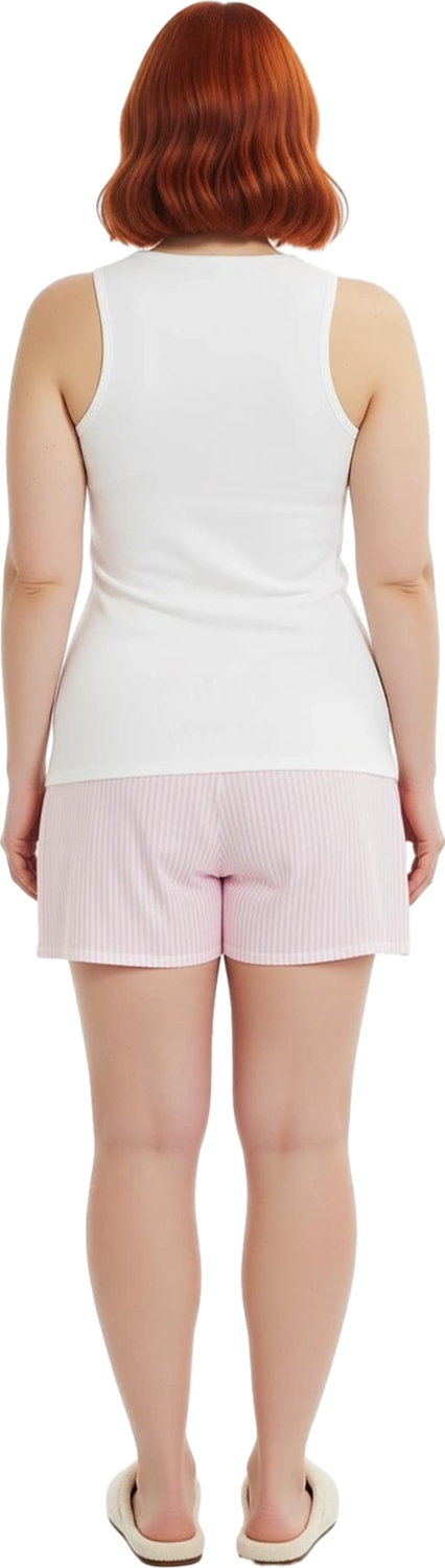 Kadın Çizgili Atlet ve Şort Pijama Takımı Fonksiyonel Dayanıklı Kaliteli Konforlu Estetik Şık