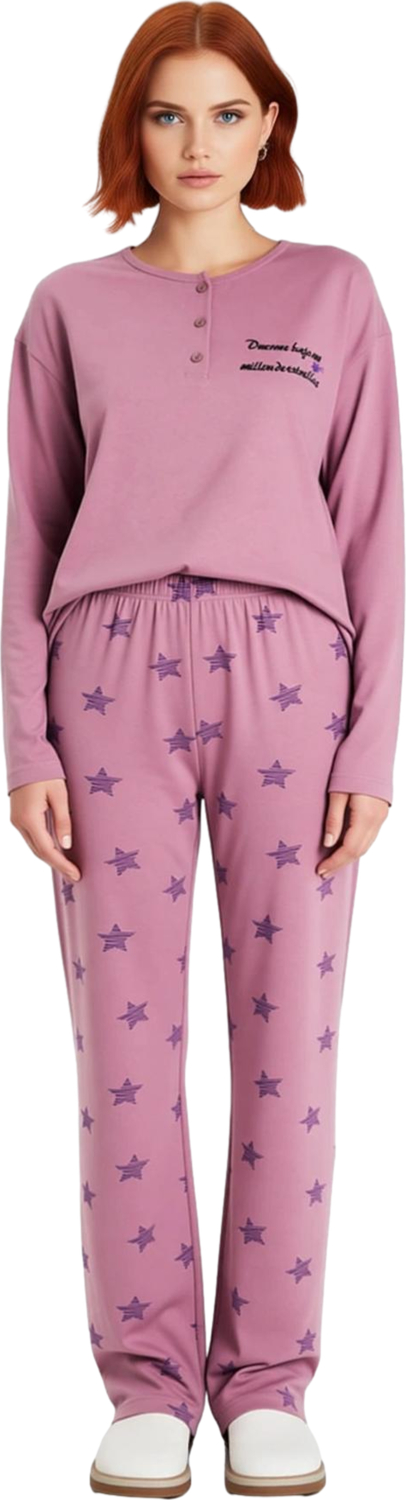Kadın Yıldız Desenli Konforlu Pijama Seti Fonksiyonel Dayanıklı Kaliteli Estetik Premium Şık