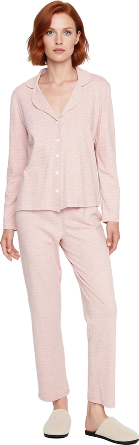 Kadın Baskılı Gömlek Yaka Pijama Takımı Fonksiyonel Dayanıklı Kaliteli Konforlu Estetik Şık