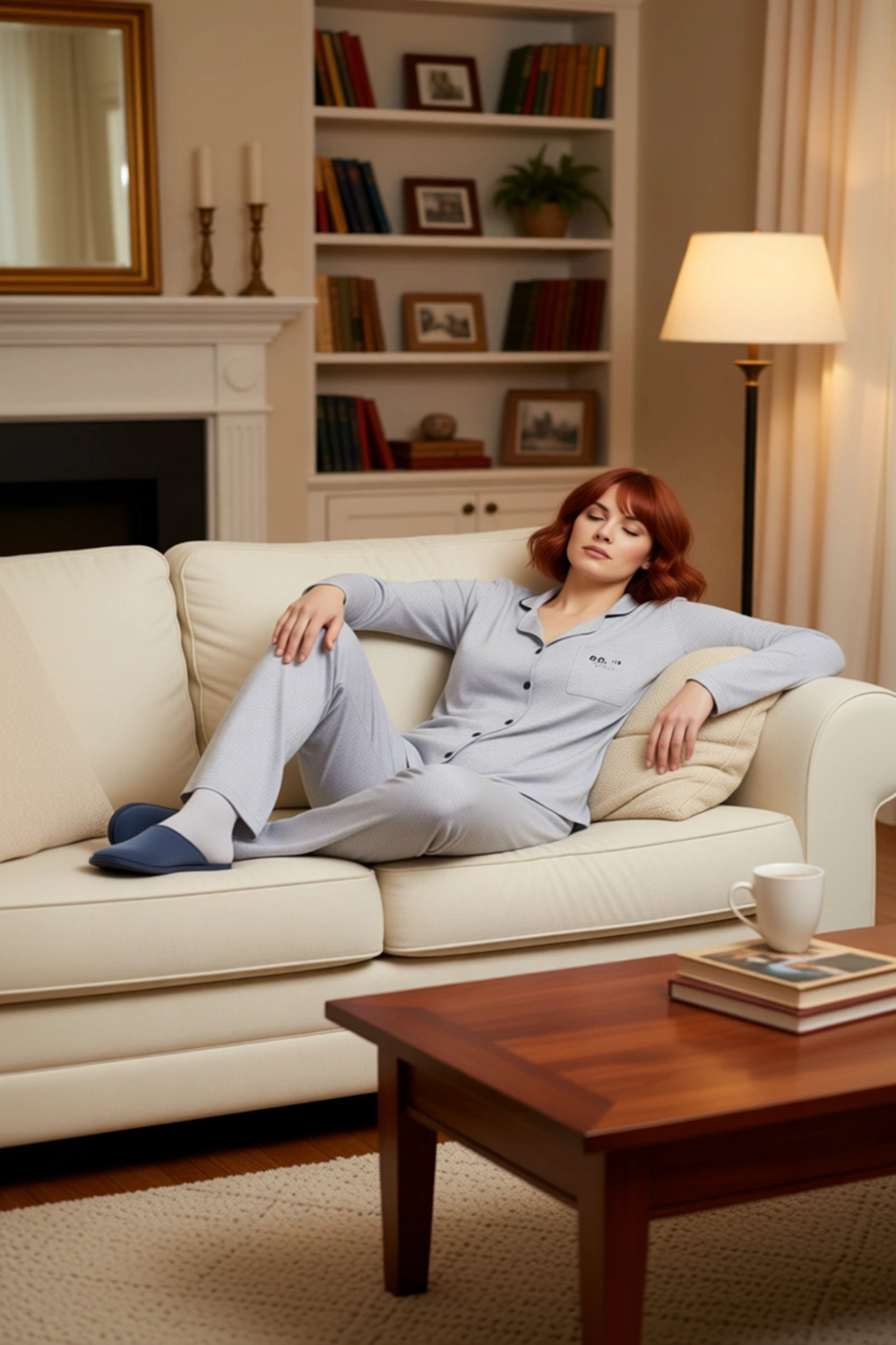 Kadın Gömlek Yaka Uzun Kollu Pijama Takımı Biye ve Cep Detaylı Fonksiyonel Dayanıklı Rahat