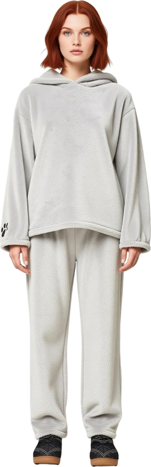 Kadın Wellsoft Ayıcık Figürlü Kapüşonlu Pijama Takımı Fonksiyonel Dayanıklı Kaliteli Rahat