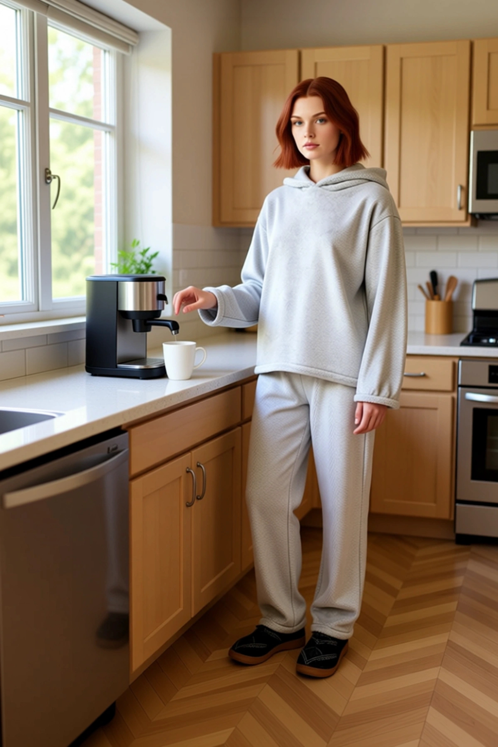 Kadın Wellsoft Ayıcık Figürlü Kapüşonlu Pijama Takımı Fonksiyonel Dayanıklı Kaliteli Rahat