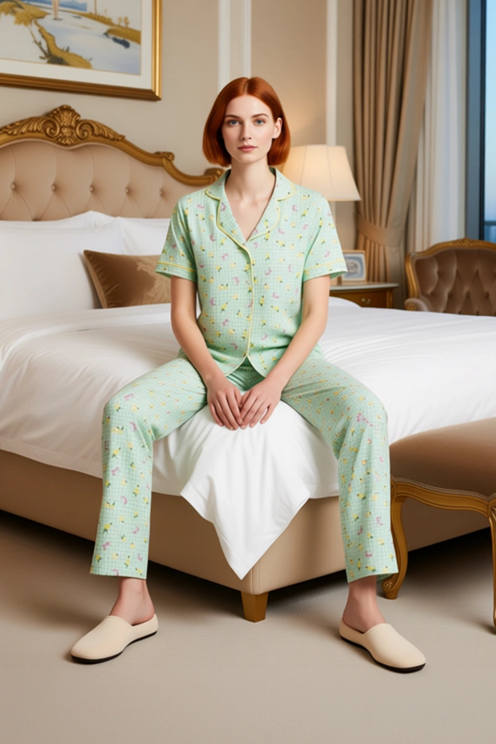Genç Kız Ekose Desenli Gömlek Ve Pantolon Pijama Takımı Fonksiyonel Dayanıklı Kaliteli Şık