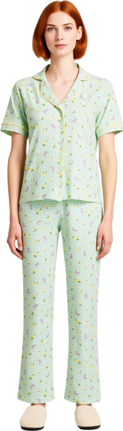 Genç Kız Ekose Desenli Gömlek Ve Pantolon Pijama Takımı Fonksiyonel Dayanıklı Kaliteli Şık