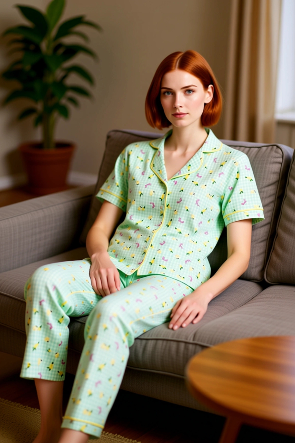 Genç Kız Ekose Desenli Gömlek Ve Pantolon Pijama Takımı Fonksiyonel Dayanıklı Kaliteli Şık