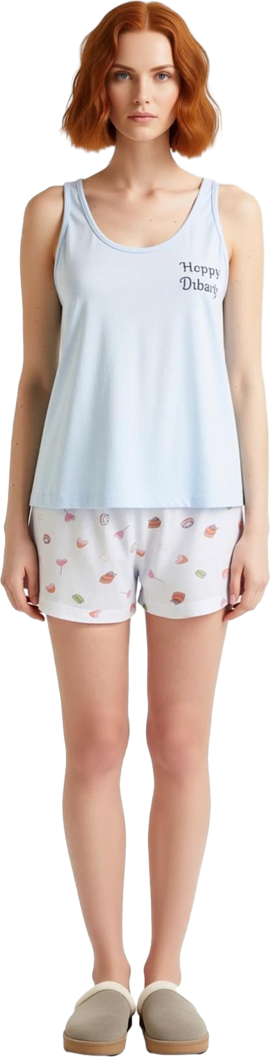 Kadın Tatlı Baskılı Pijama Takımı Fonksiyonel Dayanıklı Kaliteli Konforlu Estetik Premium Şık