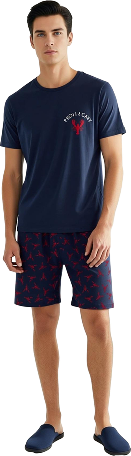 Erkek Deniz Temalı Pijama Takımı Bisiklet Yaka Fonksiyonel Dayanıklı Kaliteli Konforlu Şık