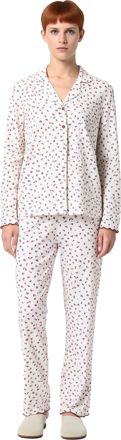 Kadın Desenli Viskoz Elastan Pijama Takımı Fonksiyonel Dayanıklı Kaliteli Konforlu Estetik