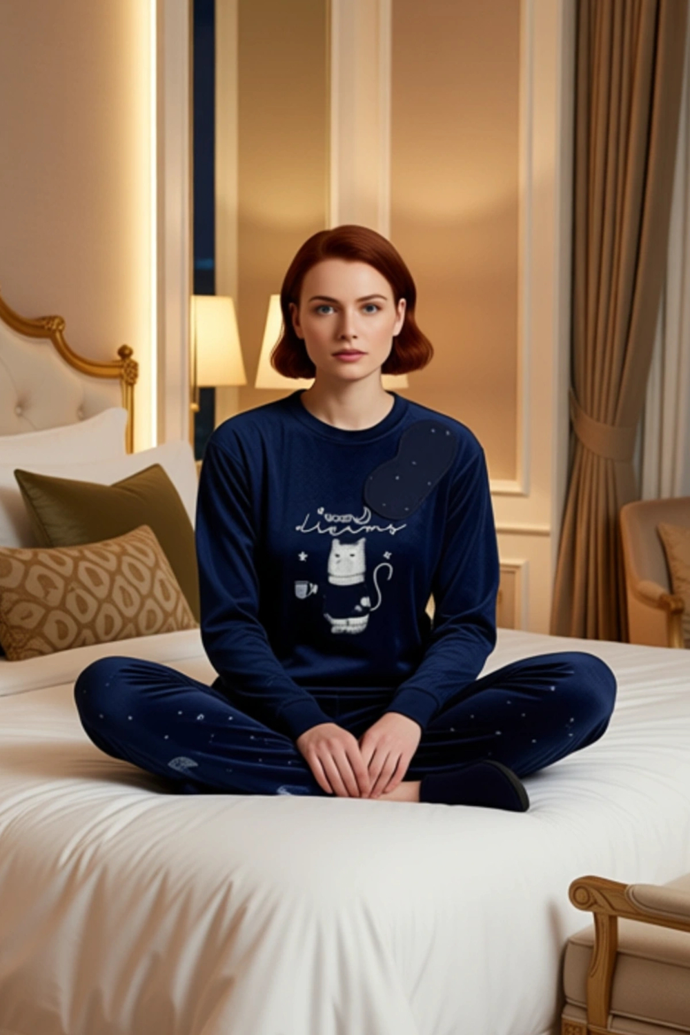 Kadın Polar Pijama Takımı Kedi Desenli Fonksiyonel Dayanıklı Kaliteli Konforlu Estetik Şık