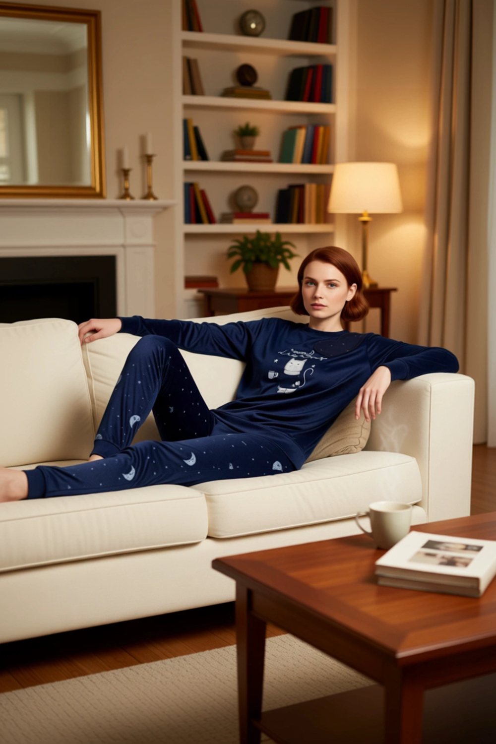 Kadın Polar Pijama Takımı Kedi Desenli Fonksiyonel Dayanıklı Kaliteli Konforlu Estetik Şık