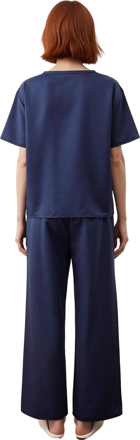 Kadın Saten Pijama Takımı Bisiklet Yaka Uzun Kol Fonksiyonel Dayanıklı Kaliteli Konforlu Şık