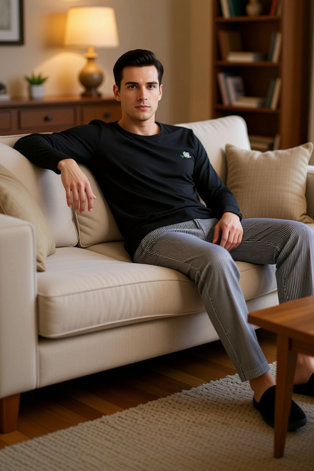 Erkek Çizgili Gofre Pijama Takımı Cool & Comfort Fonksiyonel Dayanıklı Kaliteli Konforlu Şık