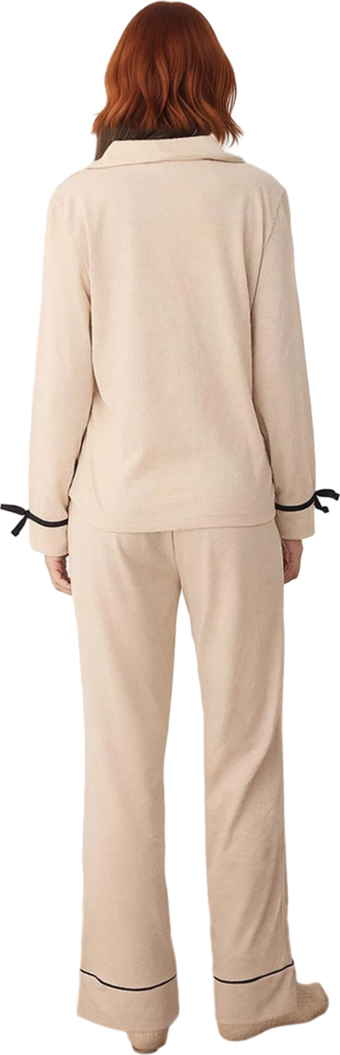 Kadın Örme Pijama Takımı Kurdele Detaylı Fonksiyonel Dayanıklı Kaliteli Konforlu Estetik Şık