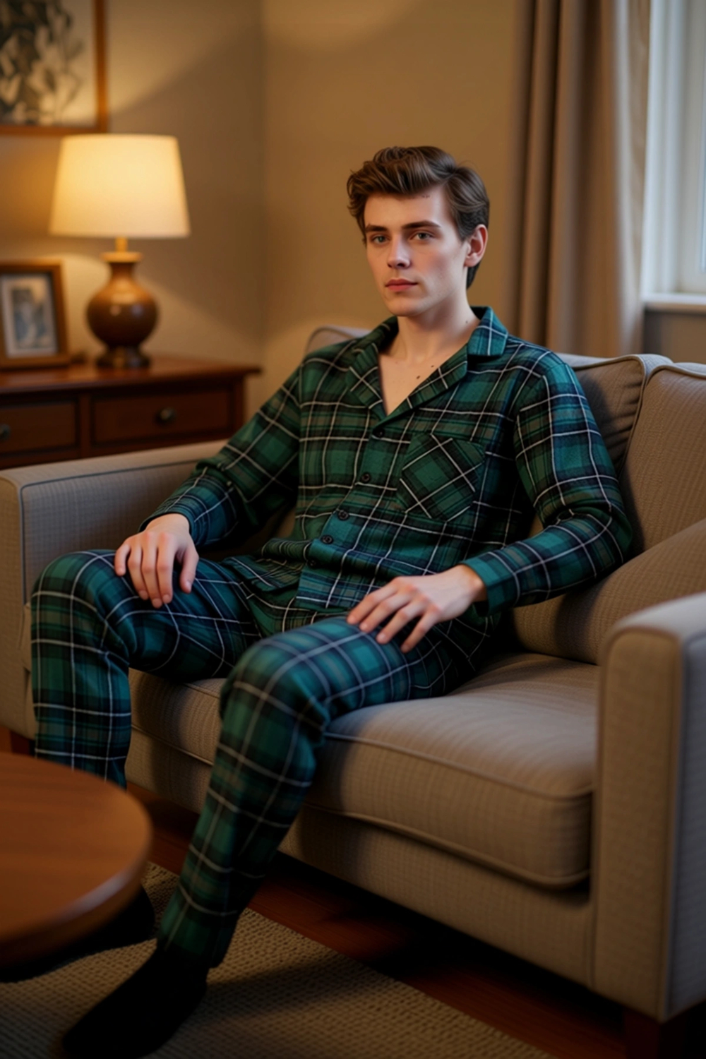 Erkek Flanel Ekose Pijama Takımı Gömlek ve Pantolon Fonksiyonel Dayanıklı Kaliteli Estetik